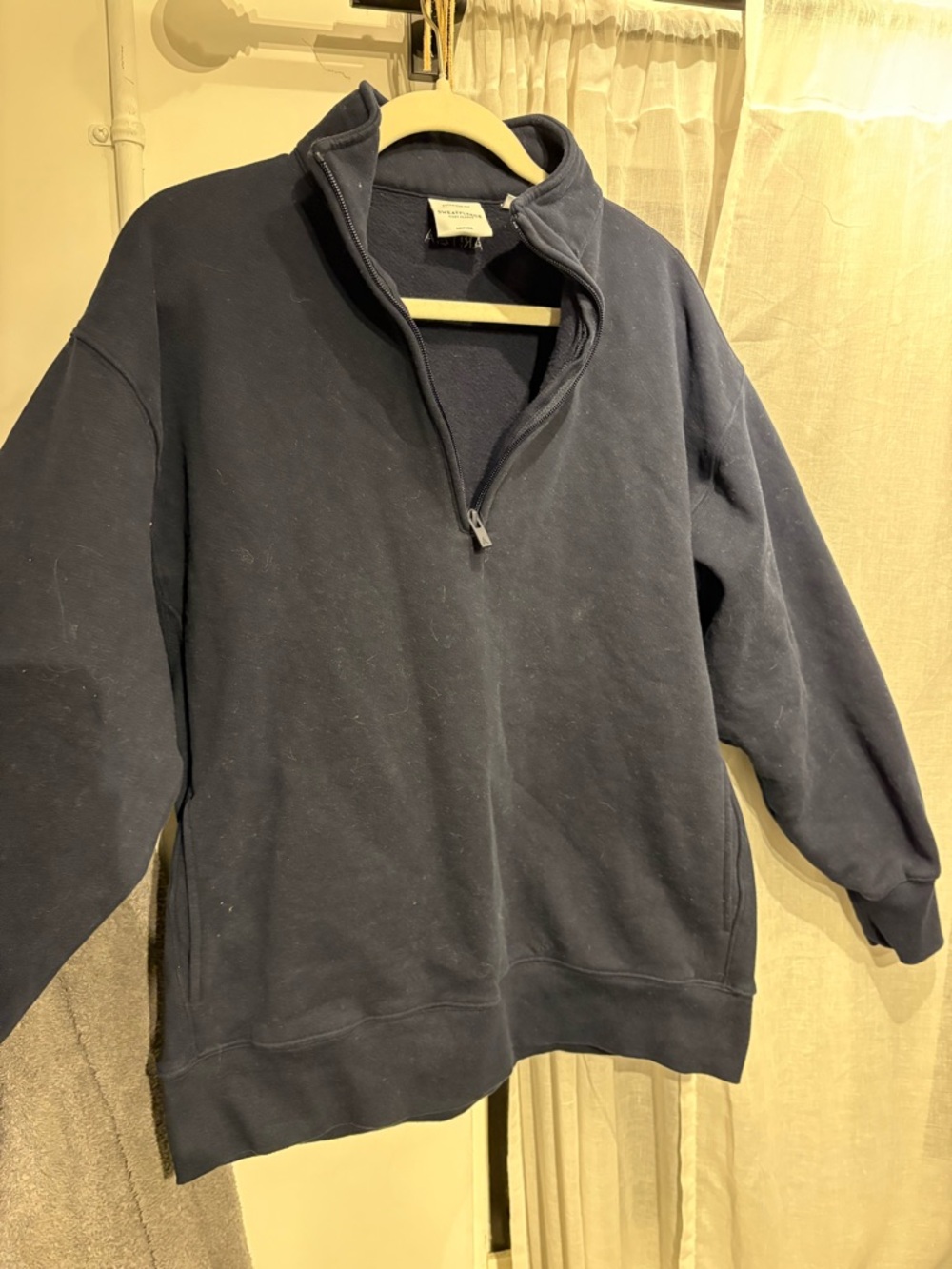 Aritzia Navy Half-Zip Women's Sweater